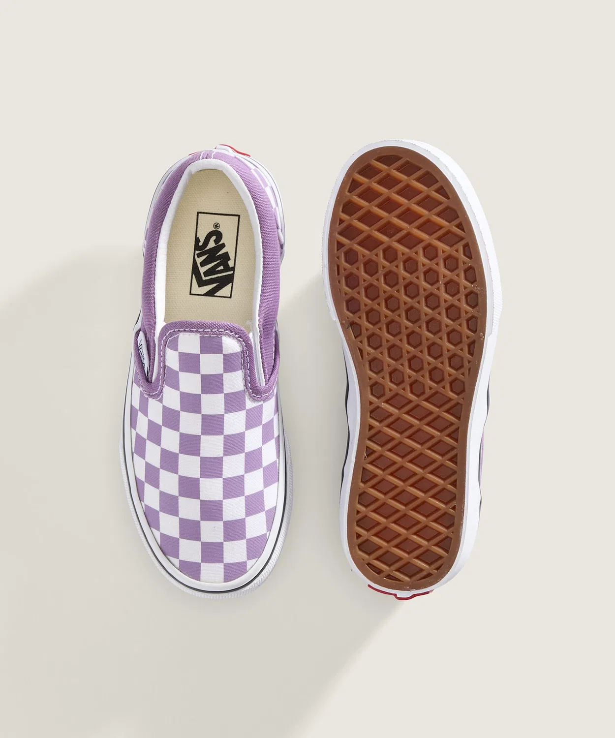 Детские кеды-слипоны с принтом в клетку Classic Slip-On COLOR THEORY VANS, Purple — фото 3