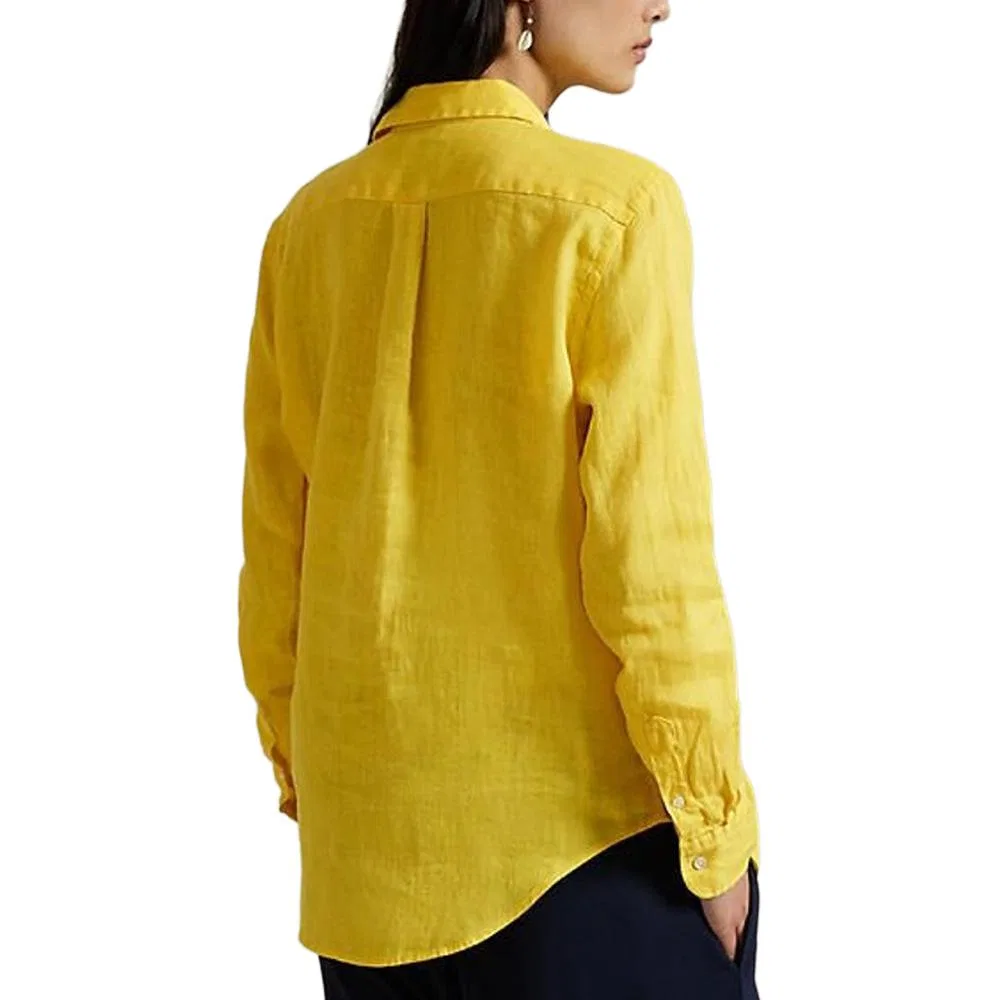 Женская рубашка поло с длинным рукавом Polo Ralph Lauren, Yellow — фото 4