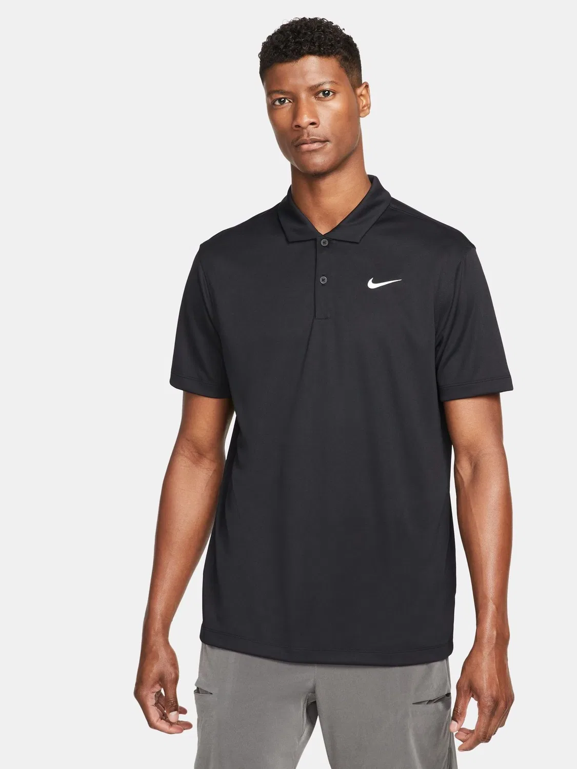 Поло теннисное Nike Court Dri-FIT Nike, хромовый черный