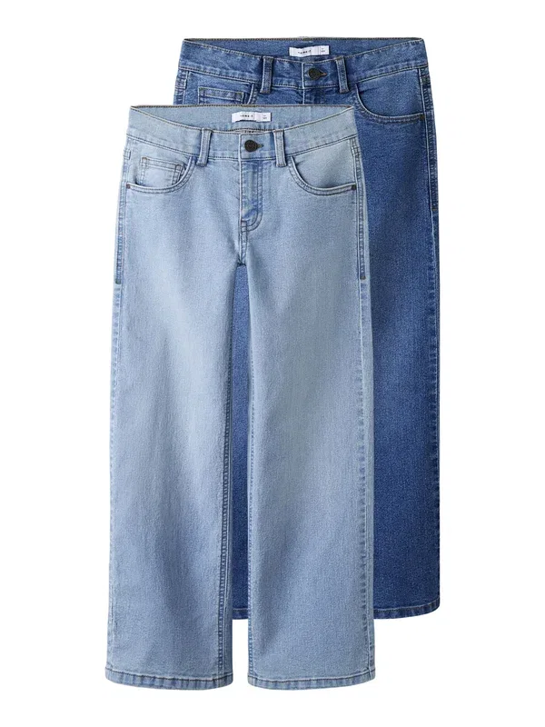 Брюки джинсовые из денима Rose 2 pack, Name It, Light Blue Denim, Medium Blue Denim, светло-голубой