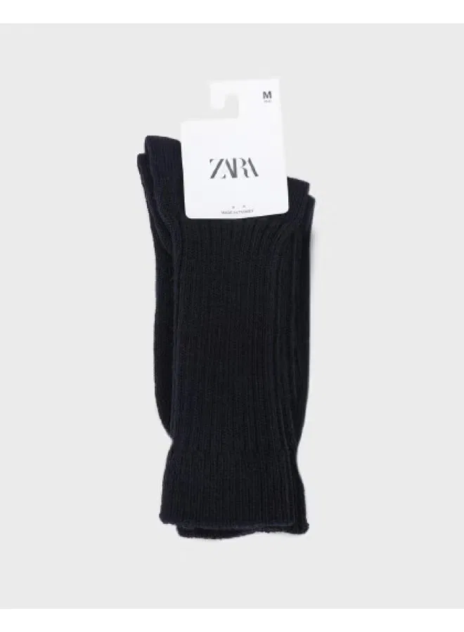 Носки минималистичные однотонные Zara, темно-синий