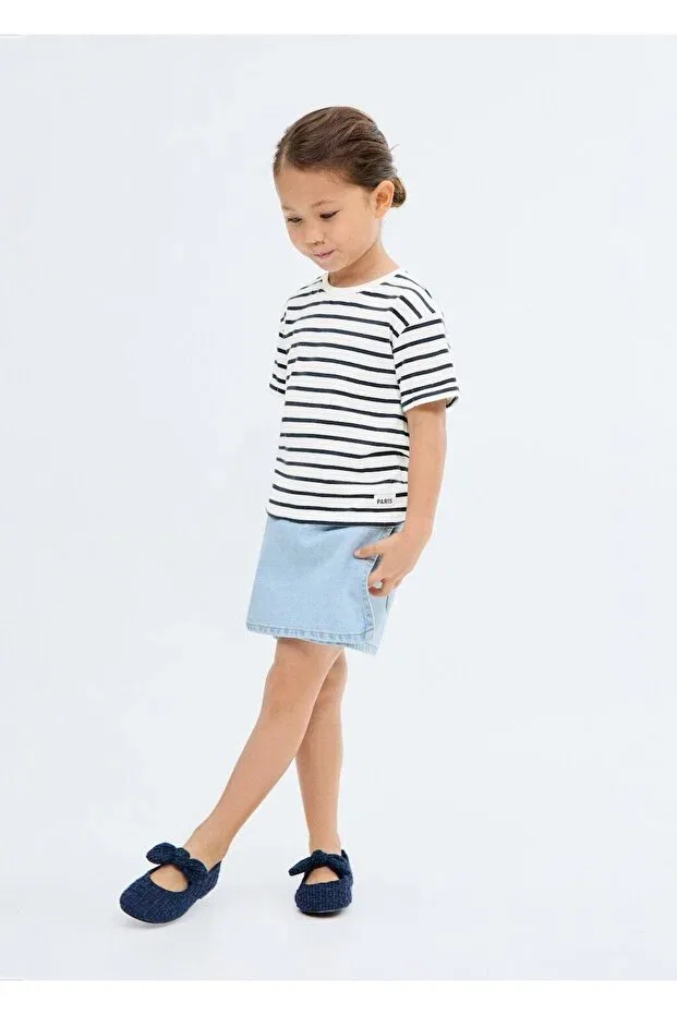 Детская футболка с принтом Mango Baby, Navy Blue — фото 2