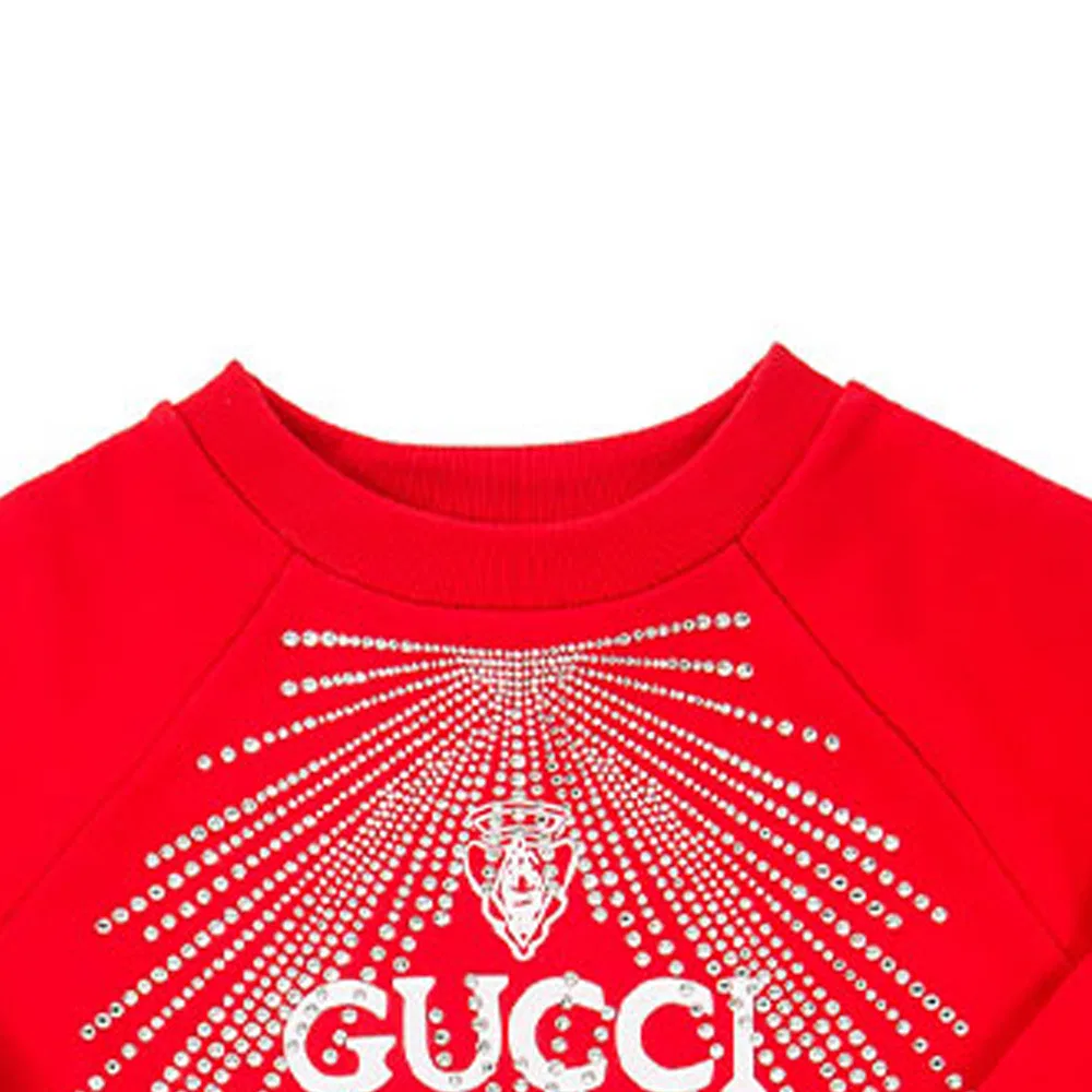 Детское худи с круглым вырезом Moderate, GUCCI, Red — фото 4