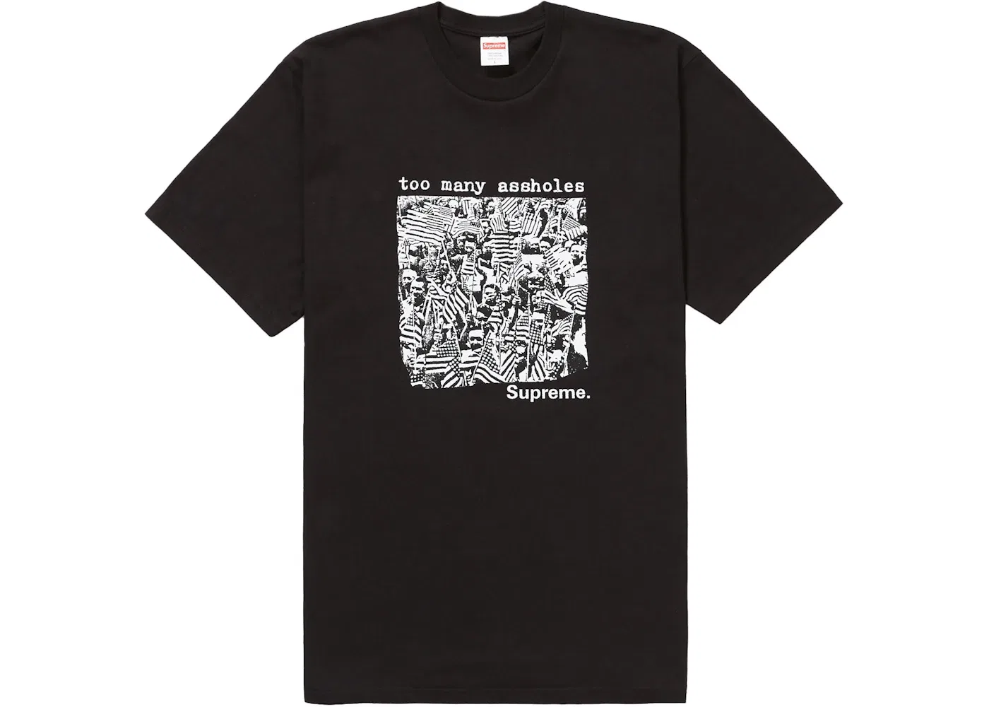 Мужская футболка с принтом Supreme Too Many Assholes Tee, Black