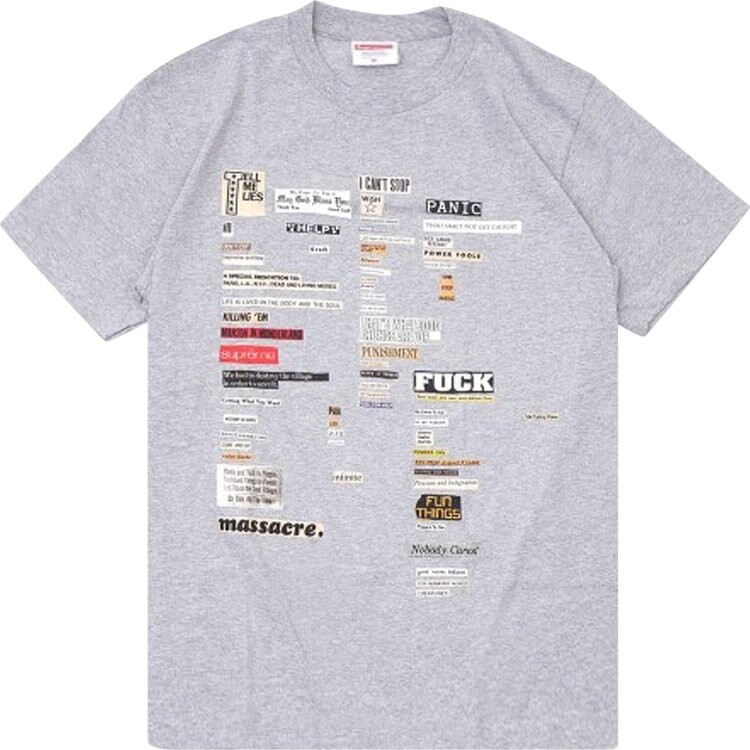 

Футболка Supreme Cutouts Tee 'Heather Grey', серый