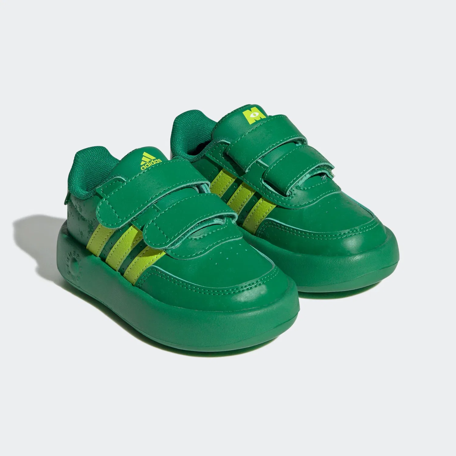 Детские кроссовки на липучке с Микки Маусом Adidas Sportswear, Green/Solar Slime/Core Black