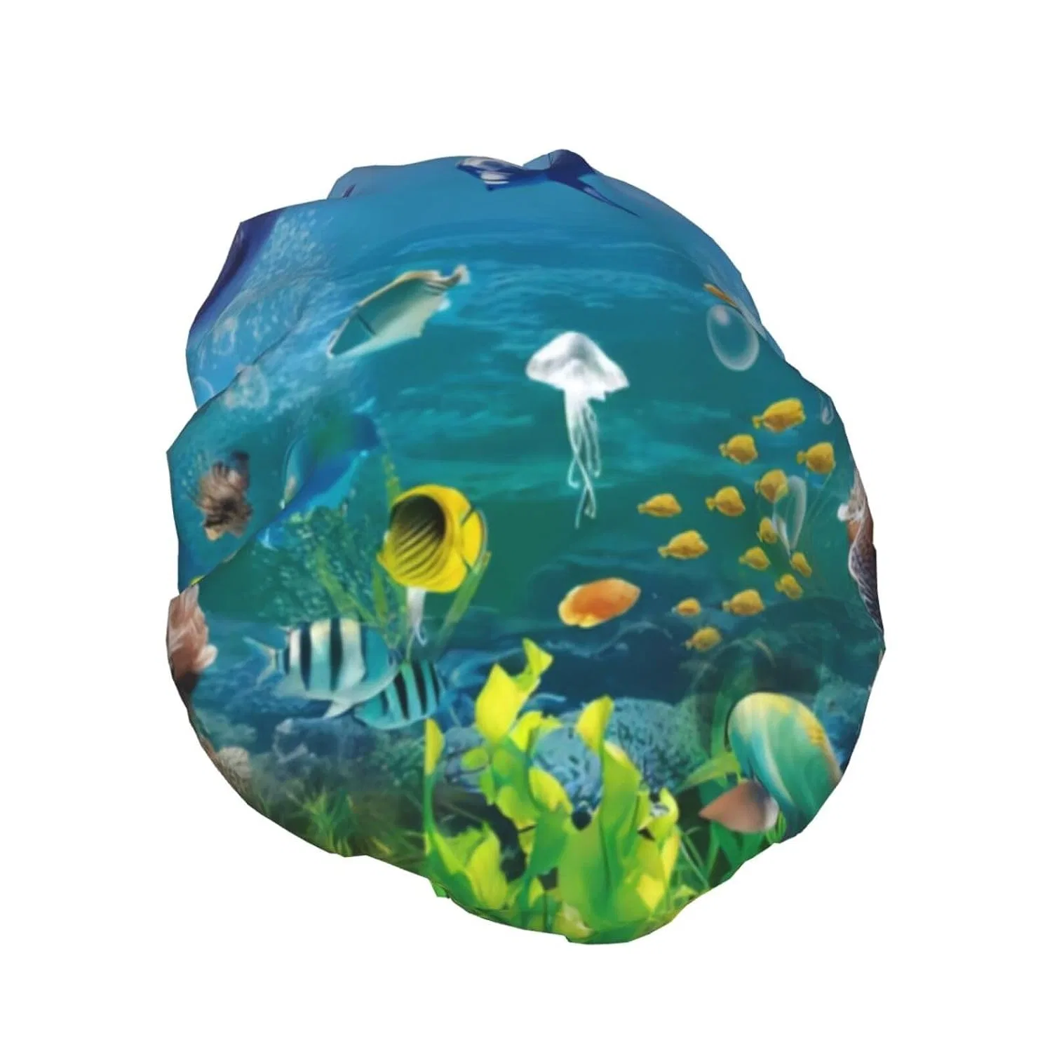 Двухслойная многоразовая шапочка для душа с принтом Sea World, ZHAOUR, Schwarz — фото 2