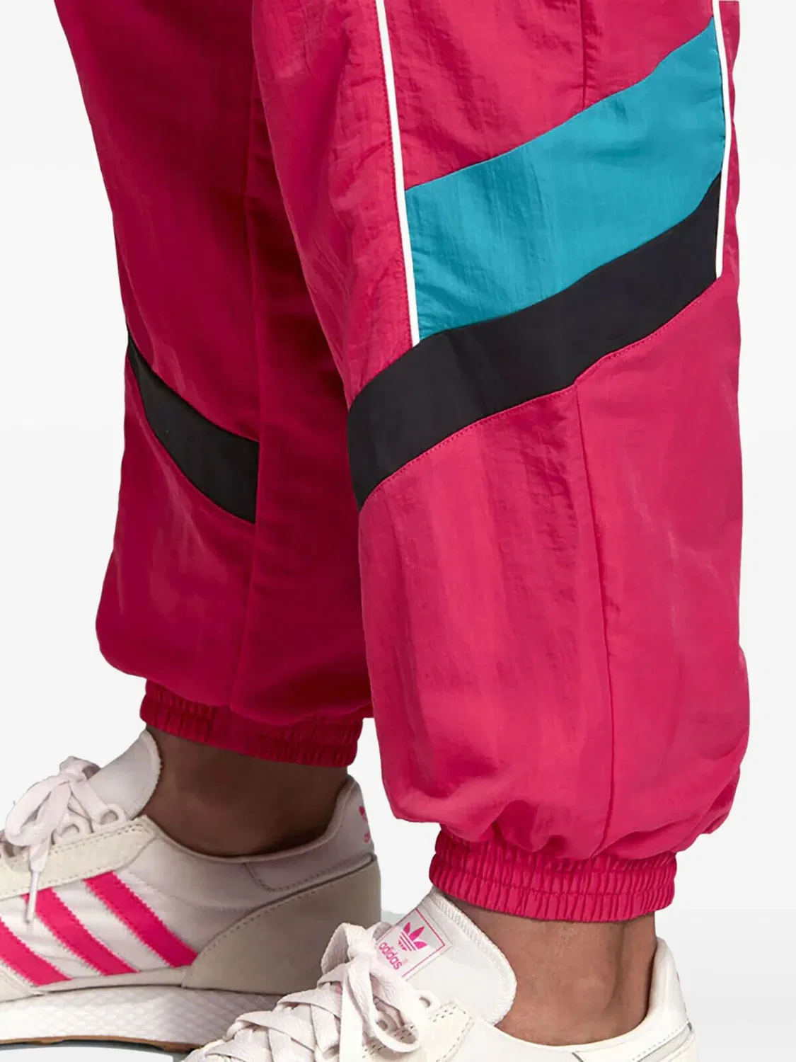 Спортивные брюки в стиле колор-блок Adidas, розовый — фото 2
