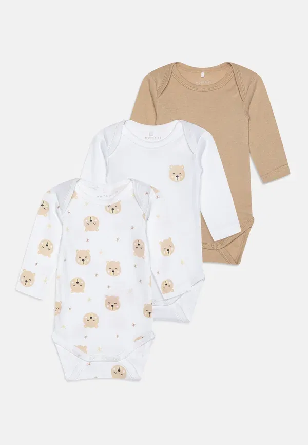 Боди из 100% хлопка Romper 3 pack Name It, коричневый