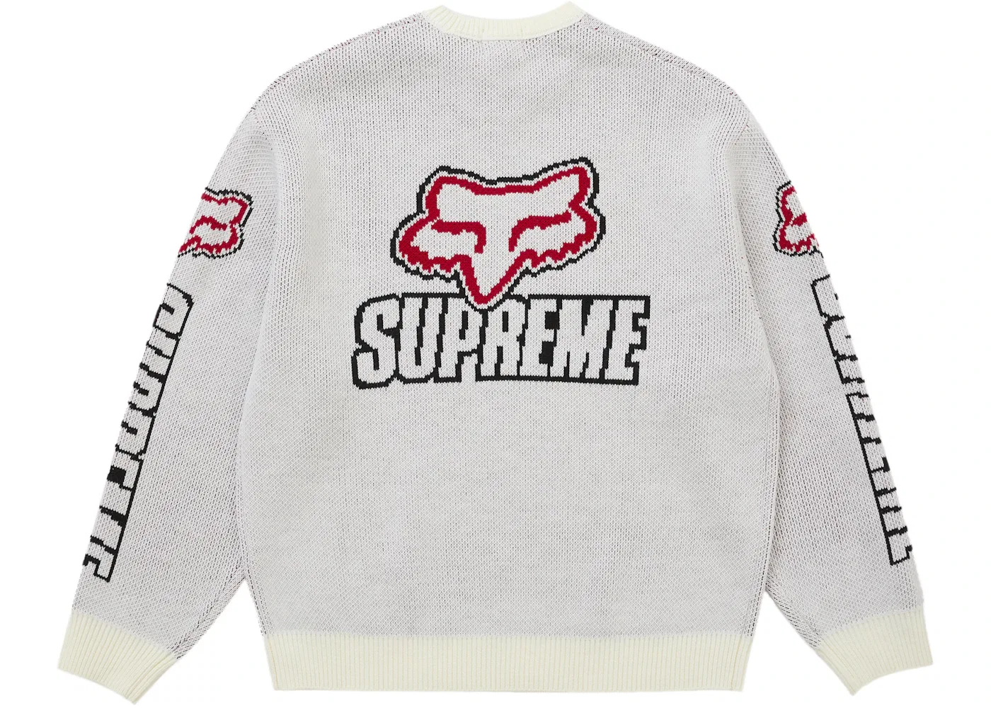 Мужской свитер с принтом Supreme Fox Racing Sweater, White — фото 2