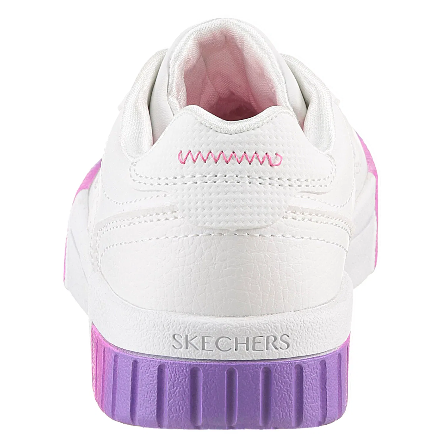Детские кроссовки на шнуровке с регенбоговой подошвой Skechers, White/Blue — фото 3