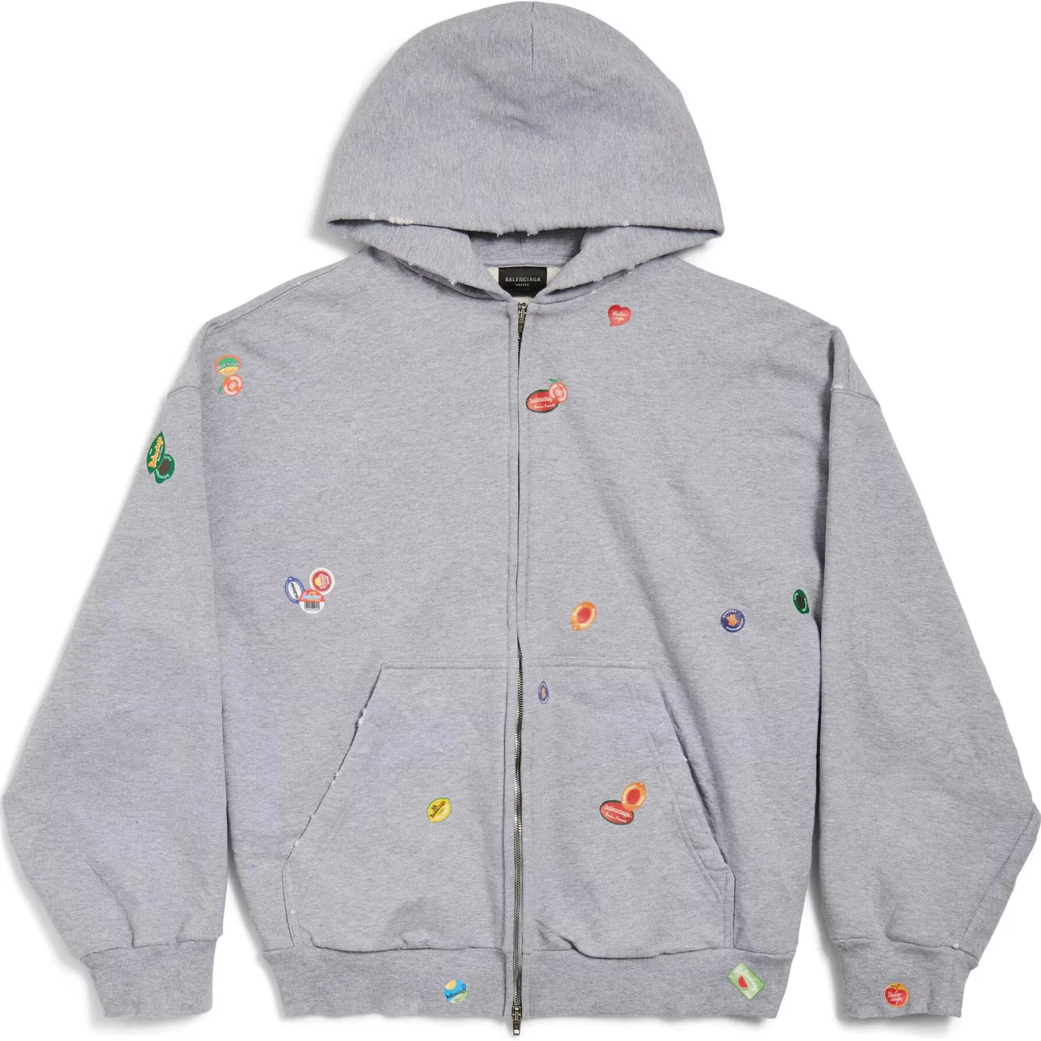 Женская толстовка свободного кроя с длинным рукавом Gray Balenciaga, Серый