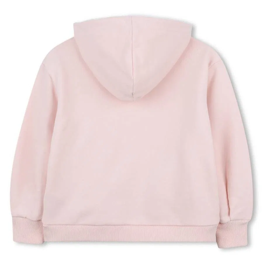 Детский худи с капюшоном и принтом Chloe Kids Logo Hooded Cropped Sweatshirt Chloé, Petal Pink — фото 2