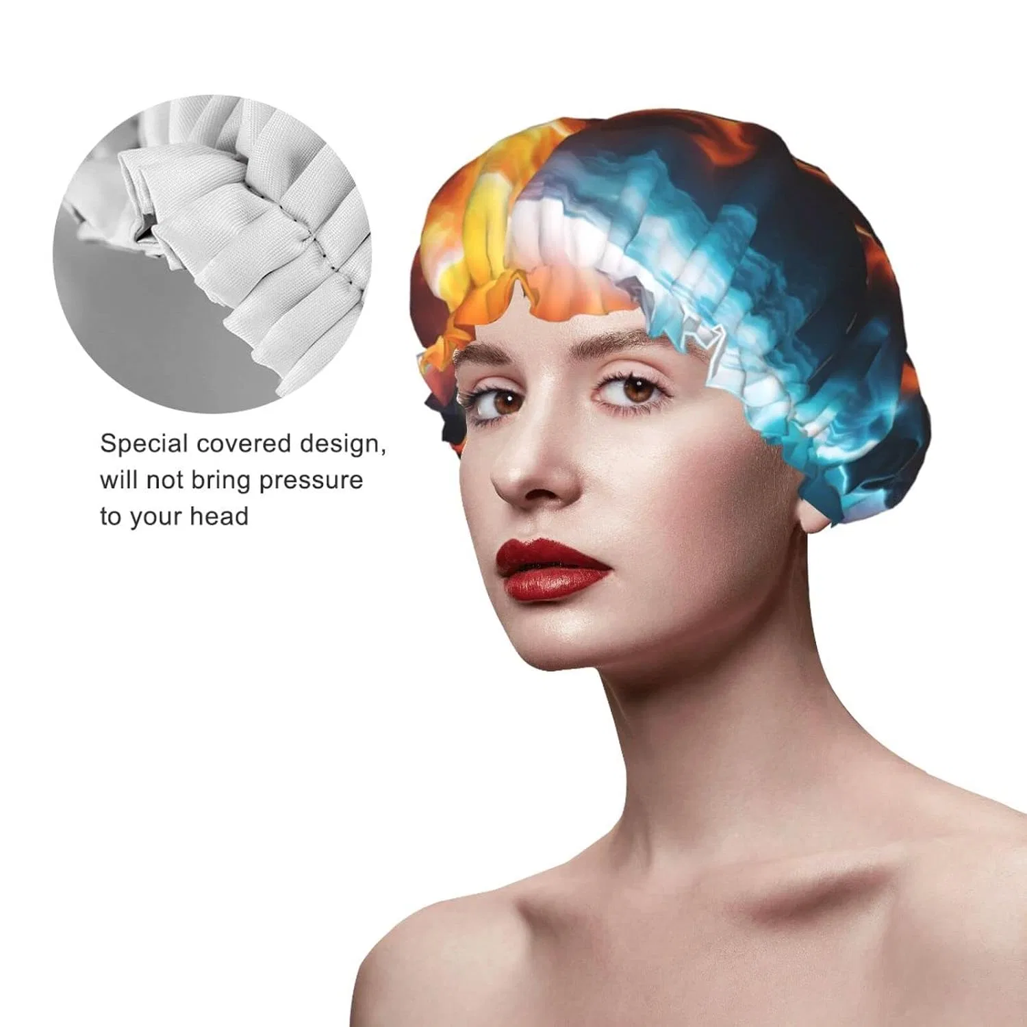 Шапочка для душа Шапочка для душа Oudrspo, Double Protection, Elastic, Reusable, Waterproof — фото 4