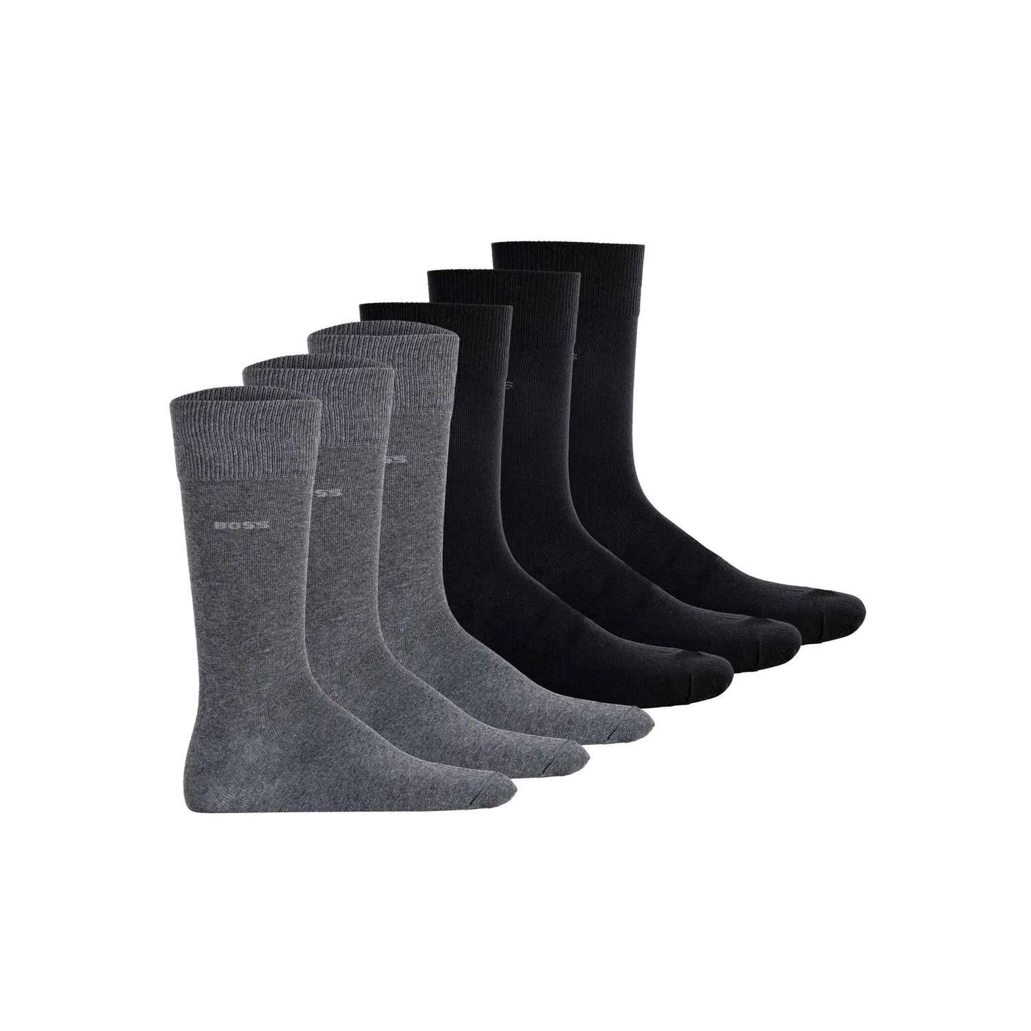 Мужские короткие носки из хлопка HUGO BOSS, Black/Grey