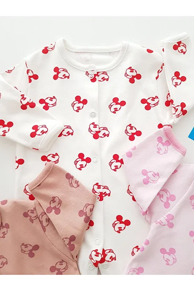 Детский комплект боди-комбинезонов для девочек с принтом Artıbebe, Pink — фото 4