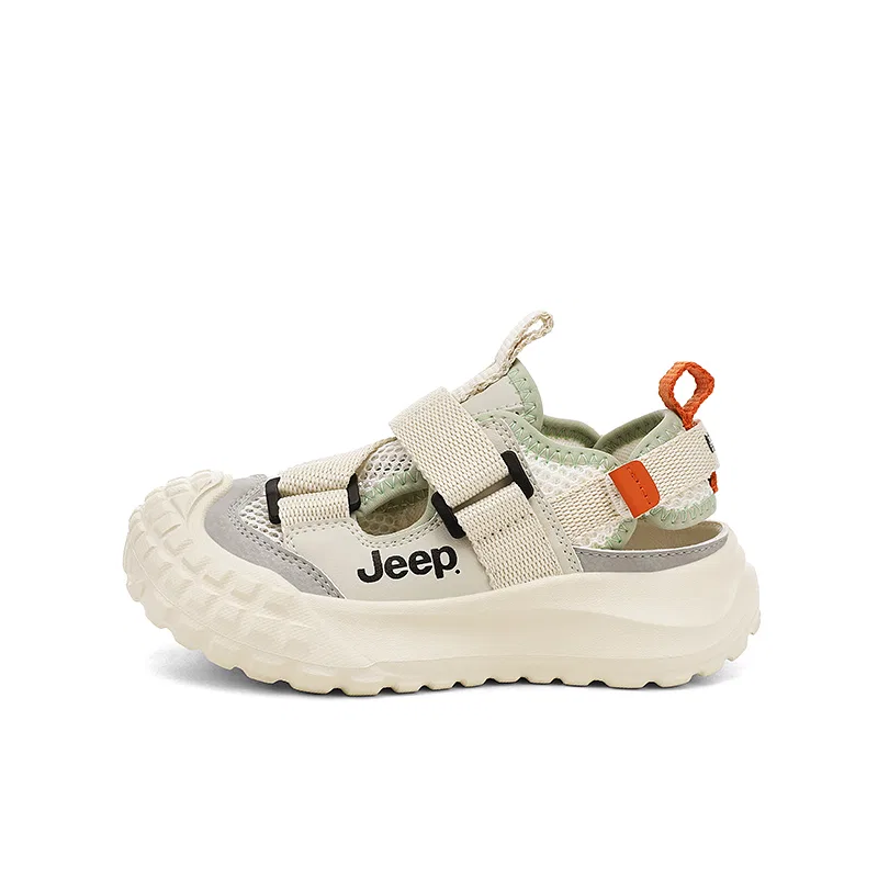Детские сандалии из синтетической кожи с низким верхом Jeep, Khaki Brown/Moonlight Green