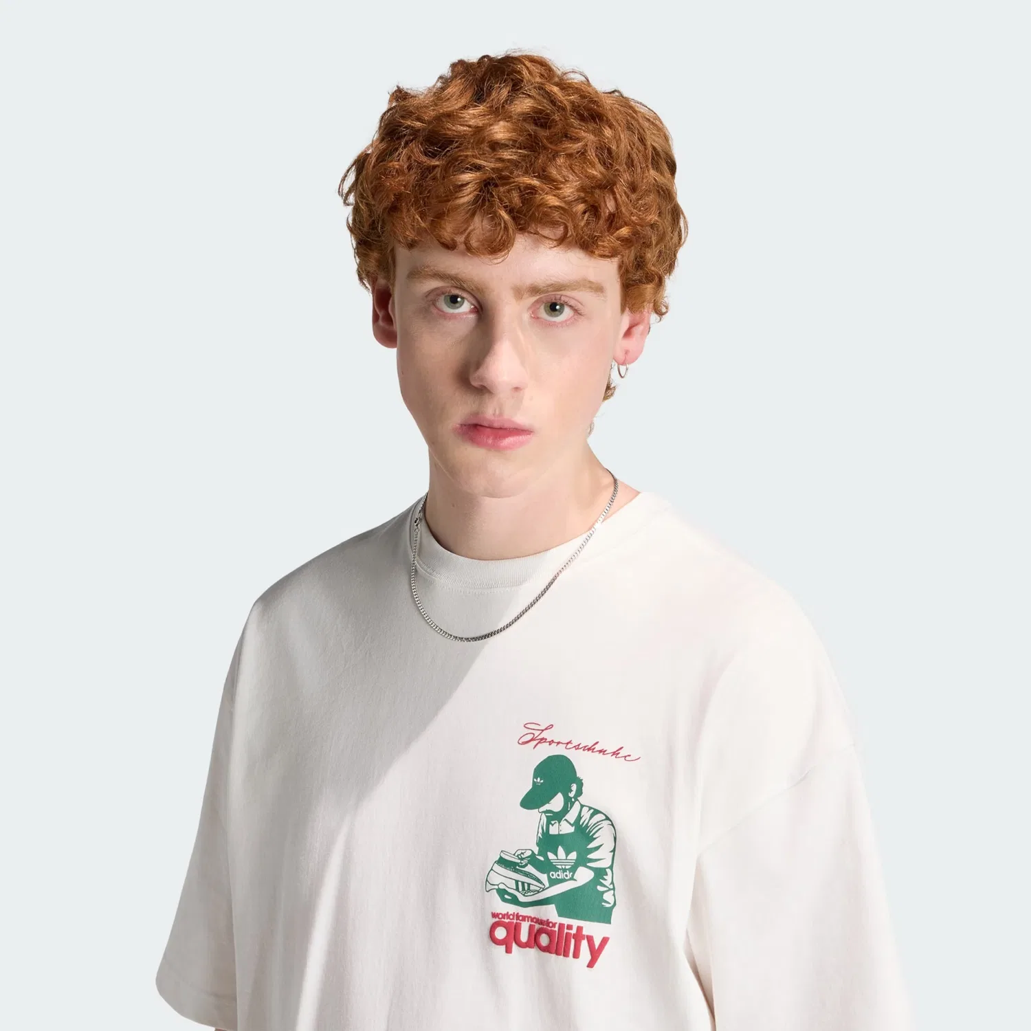 Футболка Adidas Originals Quality белого цвета — фото 4
