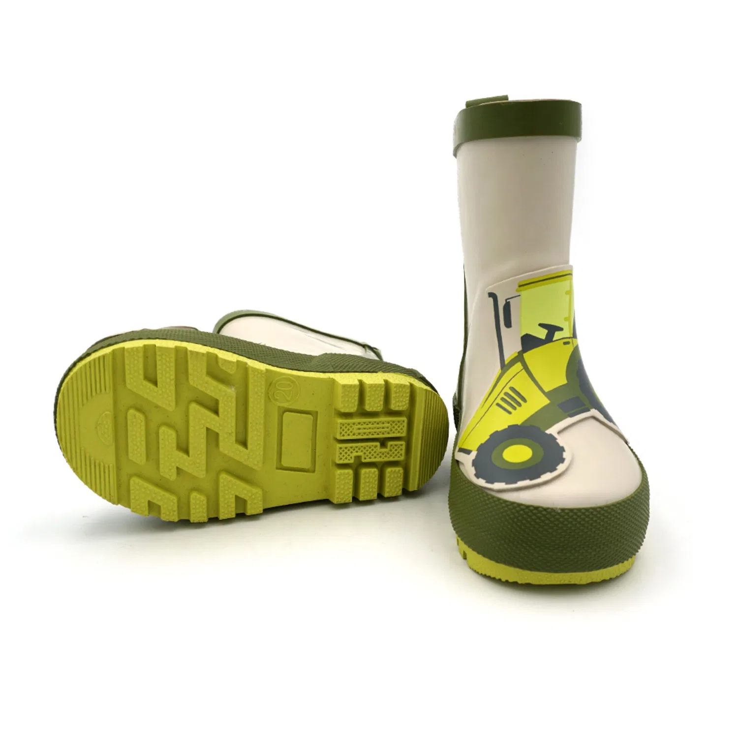 Детские резиновые сапоги с трактором Maximo, Dark Olive/Muschel