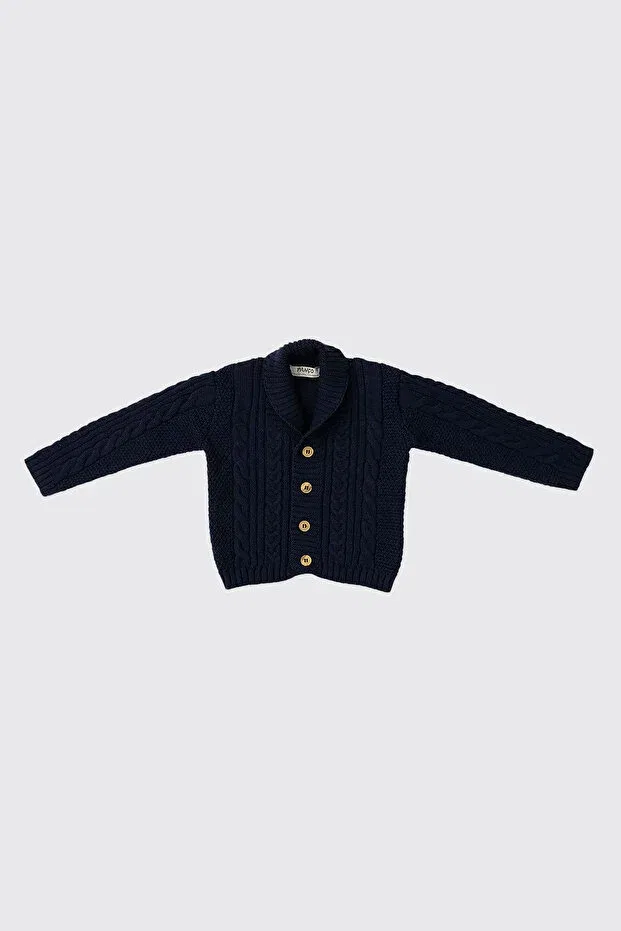 Детский кардиган для мальчиков с косами Panço, Dark Blue
