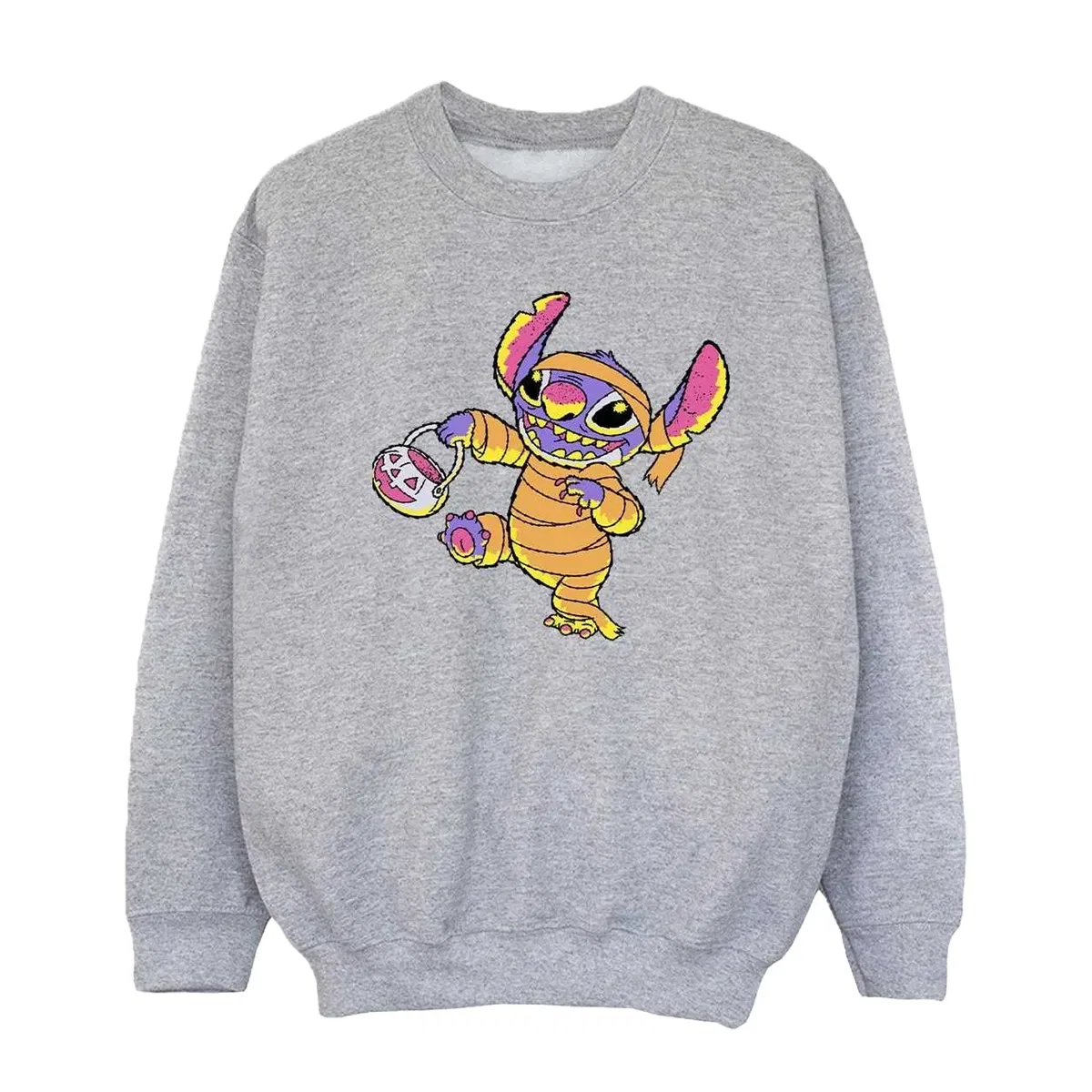 Свитшот с принтом Trick or treat Lilo & Stitch, Grey