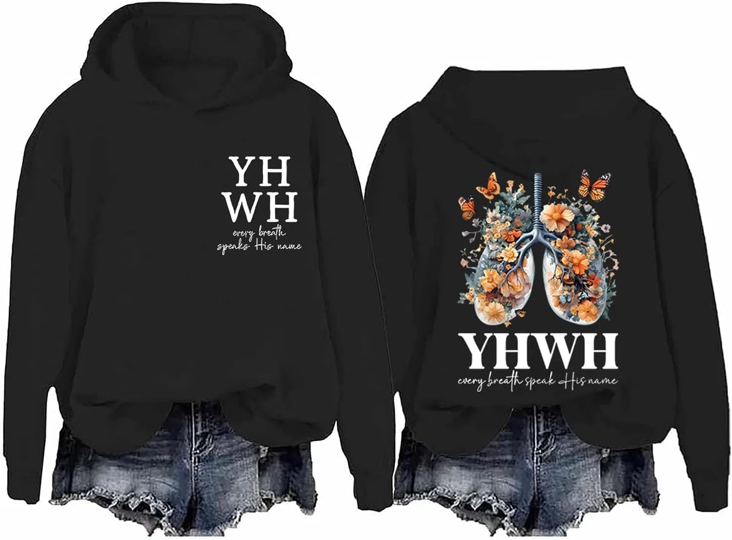 Мужское худи с принтом Christian Hoodies & Sweatshirt YHWH, Grey-H — фото 4