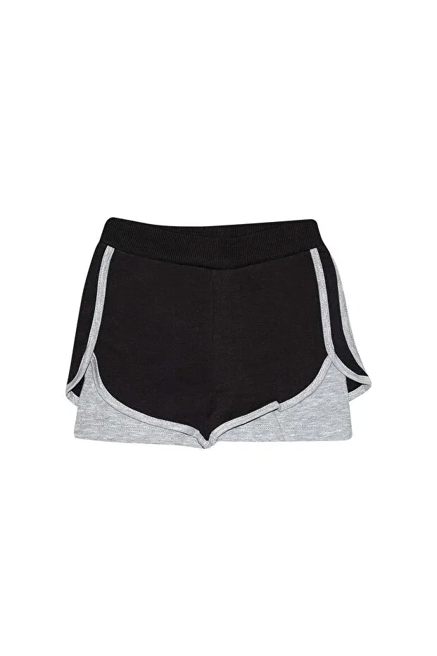 Детские шорты для девочек с длиной до колена Lovetti, Black + Gray