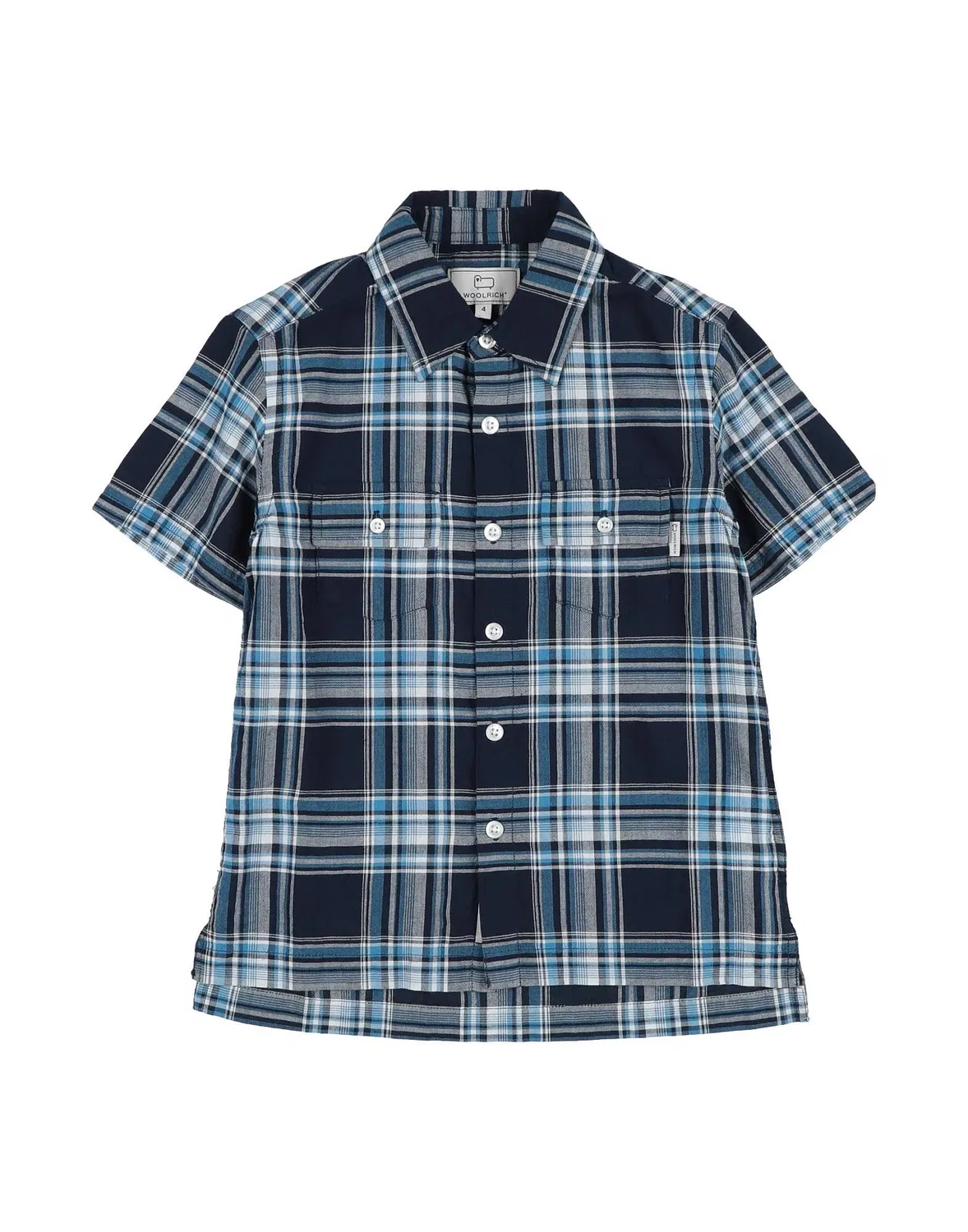 Детская рубашка для мальчиков с коротким рукавом Woolrich, темно‑синий