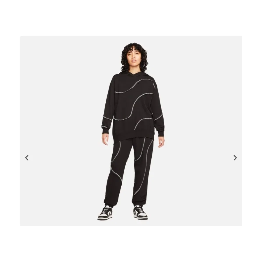 Спортивные штаны с завышенной талией и карманами Nike Sportswear Fleece Swirl, Черный — фото 2