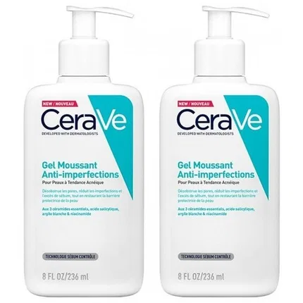 Очищающий гель для лица CeraVe Anti-Imperfections Foaming Gel Cleanser 236 мл, Набор из 2 шт.