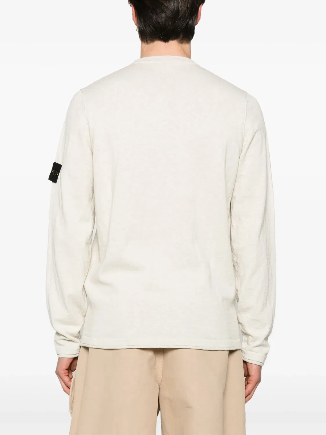 Свитер из хлопка и полиамида Stone Island, белый — фото 4