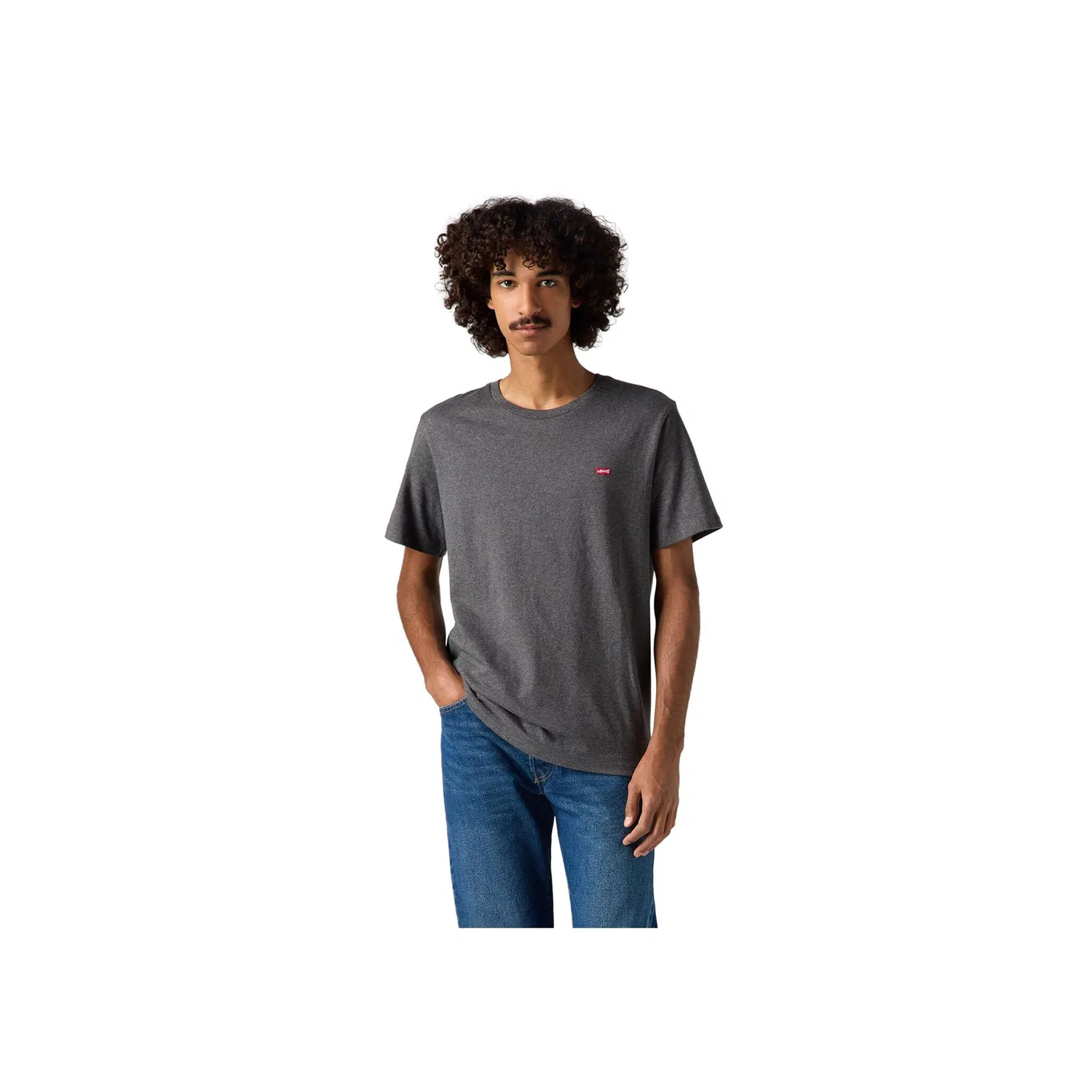 Мужская классическая хлопковая футболка Levi's, Dark Grey — фото 3