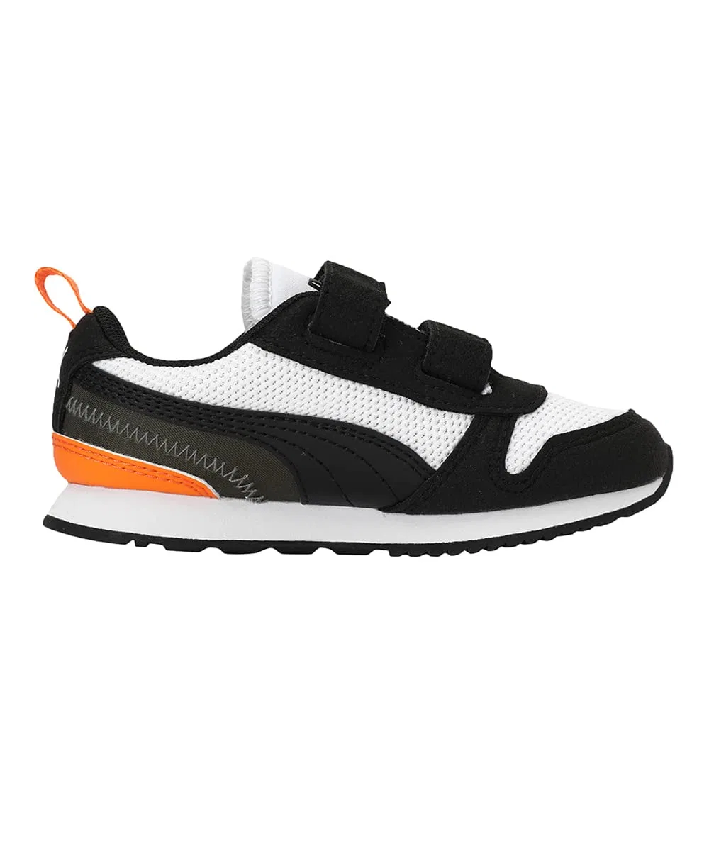 Детские кроссовки для мальчиков с липучками PUMA R78 V Inf PUMA White PUMA Black Vibrant Orange — фото 3