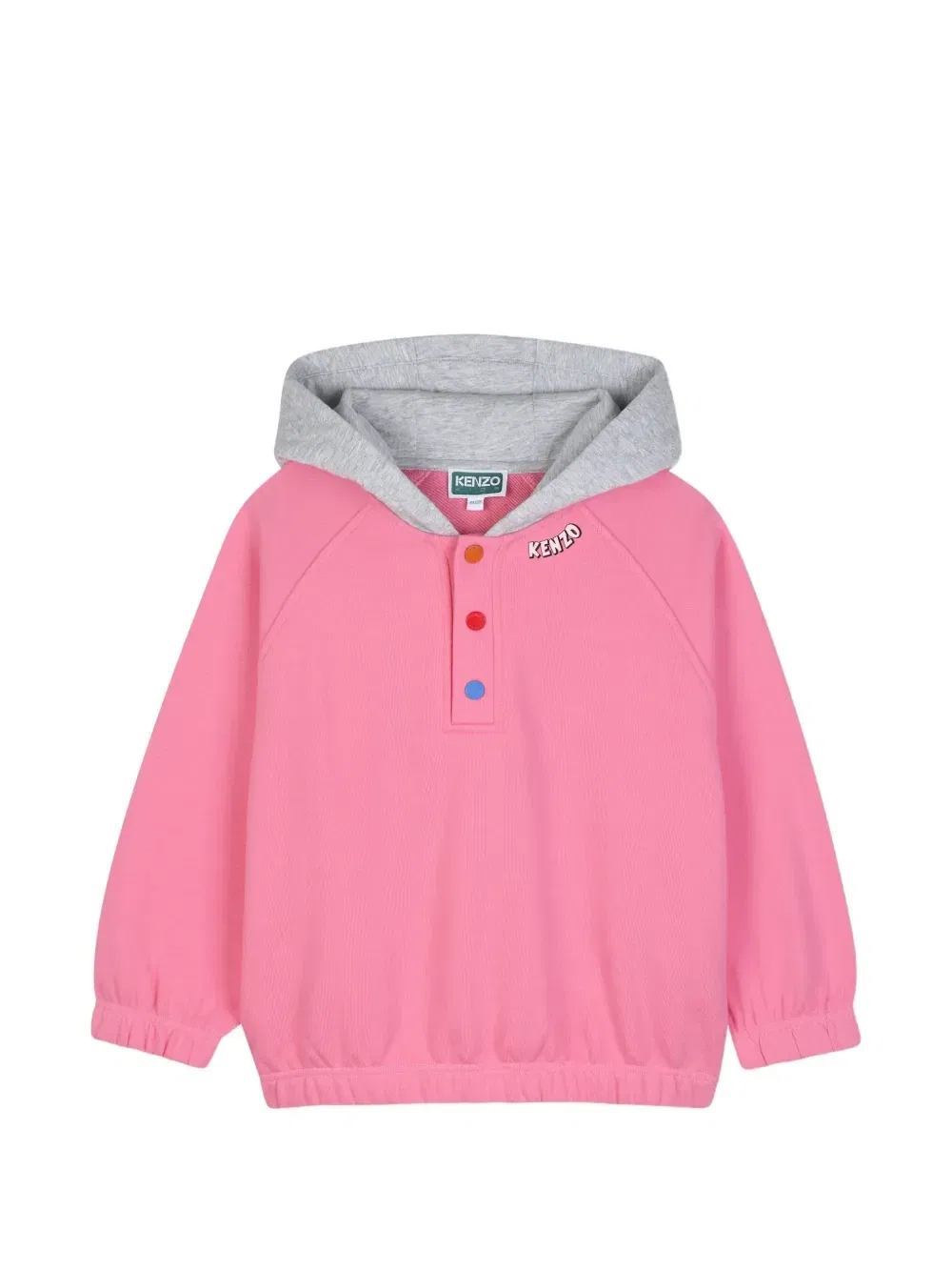 Худи с графичным принтом на пуговицах Kenzo Kids, розовый