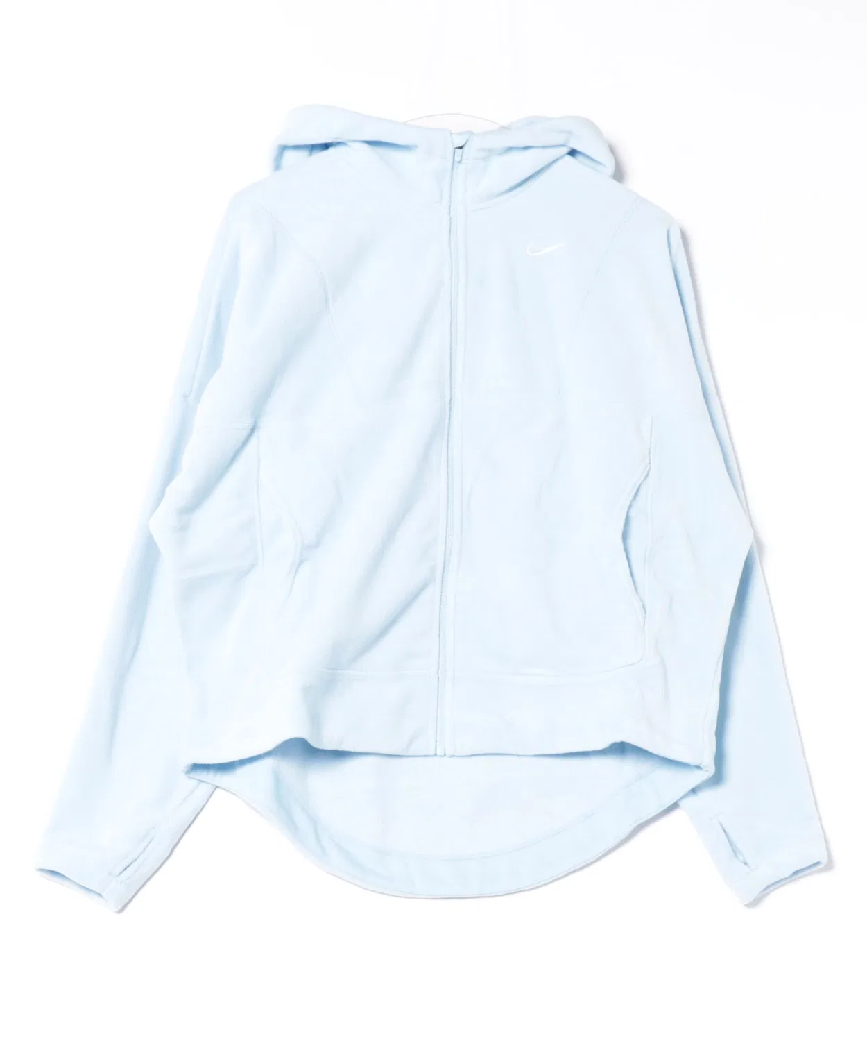 Женская флисовая куртка с капюшоном, с принтом, Nike, Light Blue