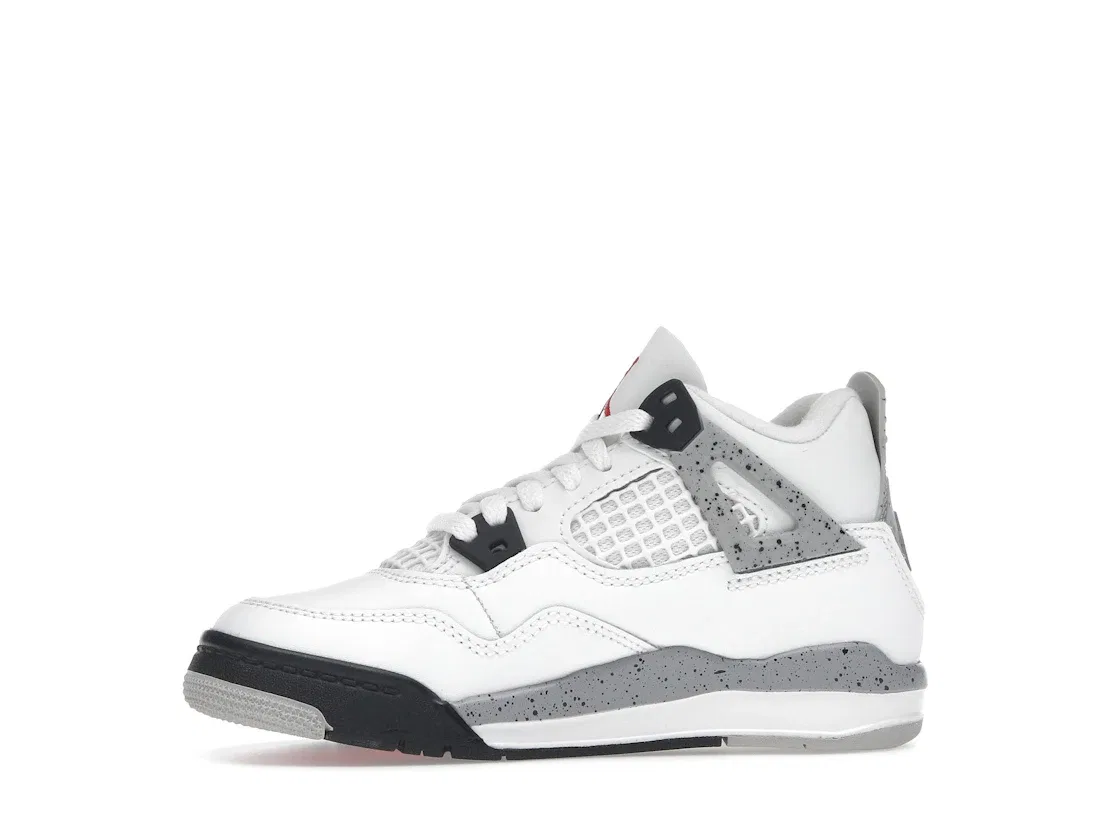 Детские кроссовки с принтом Jordan 4 Retro Jordan, Summit White/Fire Red-Tech Grey-Black — фото 3