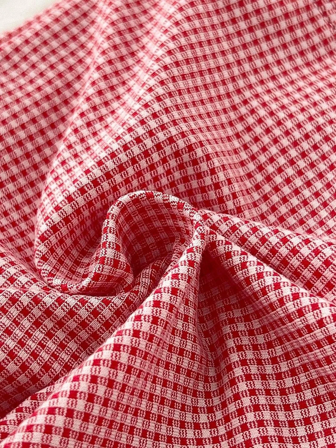 Женский бикини-сет с завязками на спине, плед, Red and White — фото 3