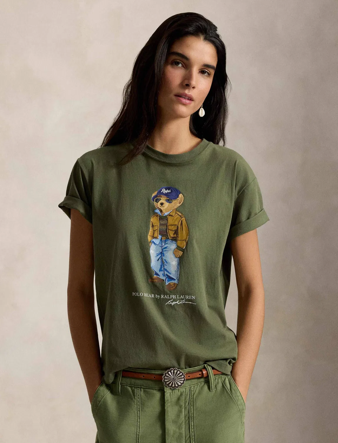 Футболка с принтом Bear Polo Ralph Lauren, Verde