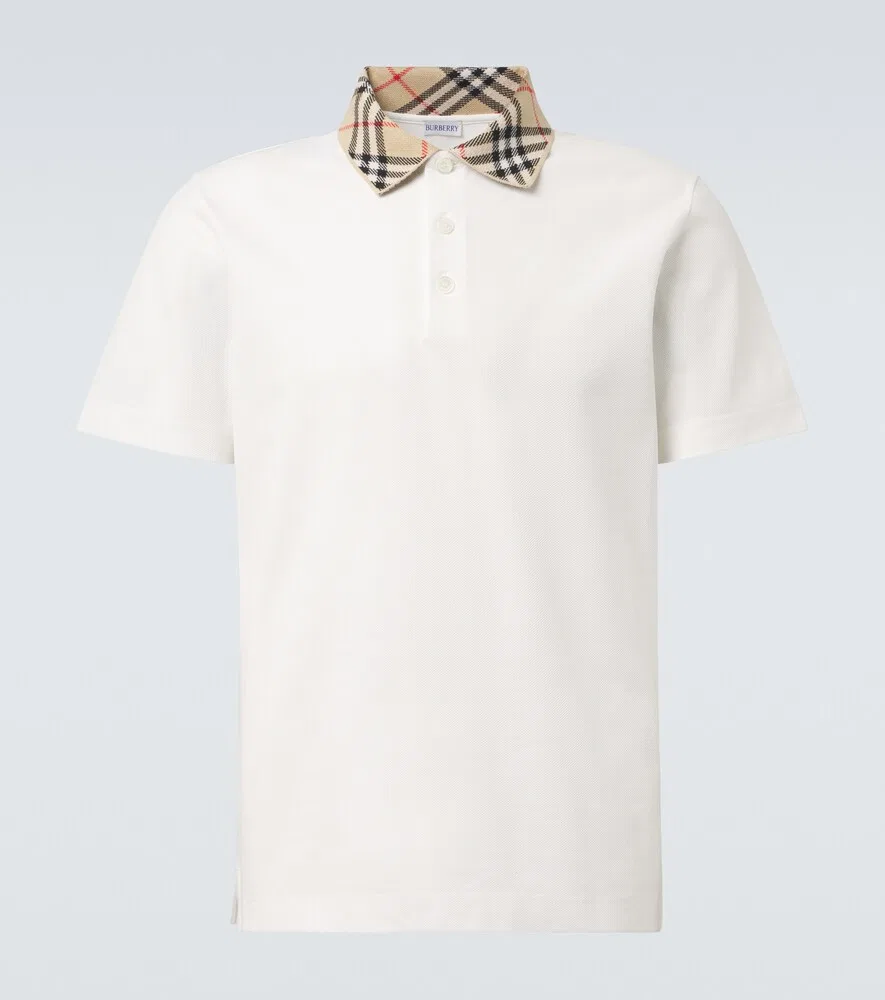Хлопковая рубашка поло Burberry, белый