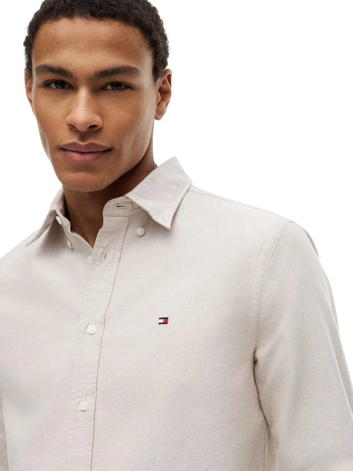 Мужская рубашка с длинным рукавом Oxford Tommy Hilfiger, Khaki (Safari Canvas) — фото 3
