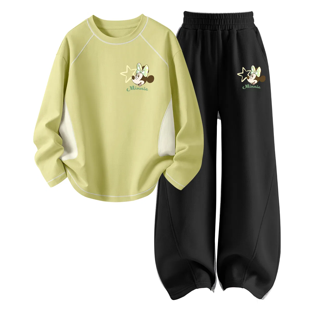 Детский спортивный комплект с круглым вырезом Di Xing Meng K Lime Yellow+Di Xing Meng K Black Disney, Di Xing Meng K Lime Yellow+Di Xing Meng K Black