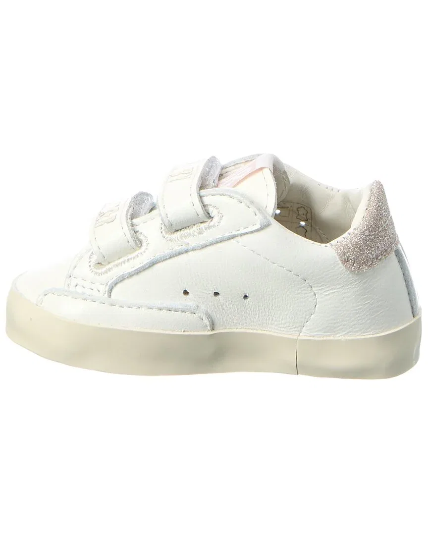 Детские кроссовки кожаные с блеском Golden Goose Leather Sneaker, White — фото 2