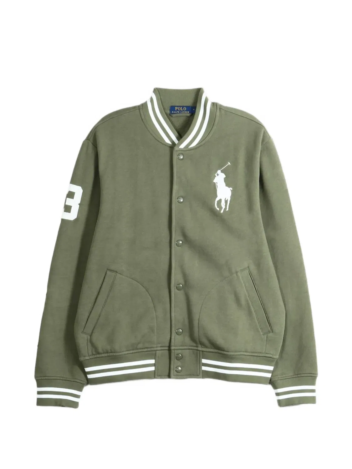 Куртка-бейсболка Big Pony зеленая из флиса Polo Ralph Lauren, зеленый
