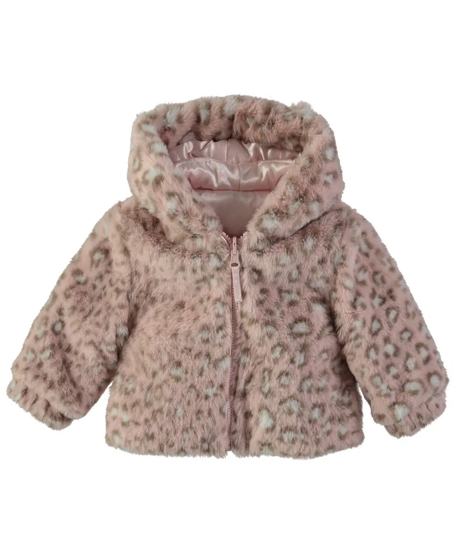 Детское пальто из искусственного меха на молнии S Rothschild & CO, Pink Leopard