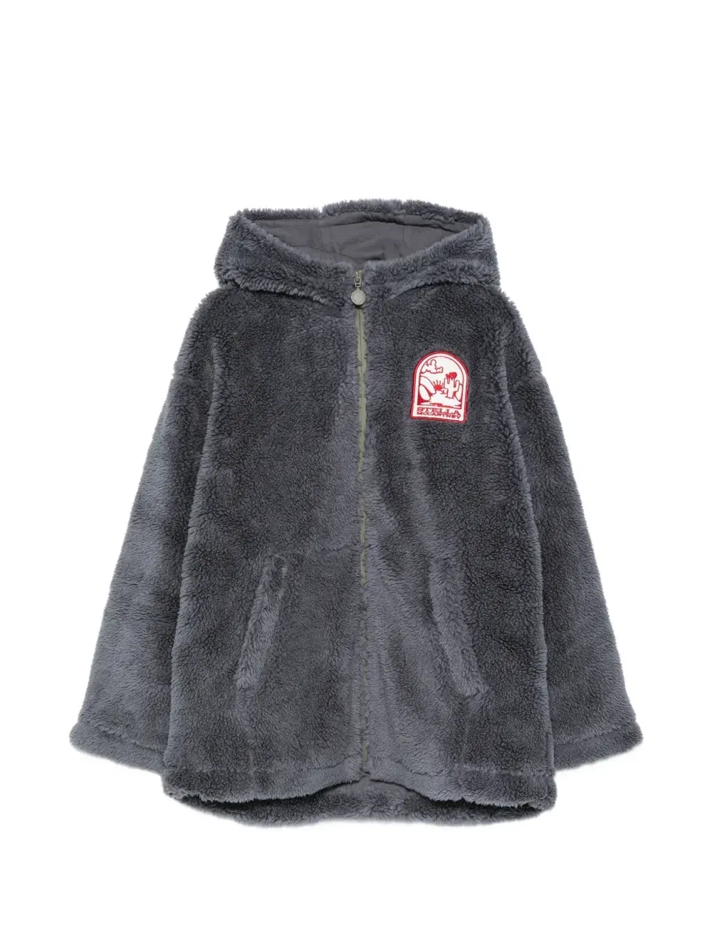 Пальто с капюшоном и нашивкой-логотипом Stella Mccartney Kids, синий