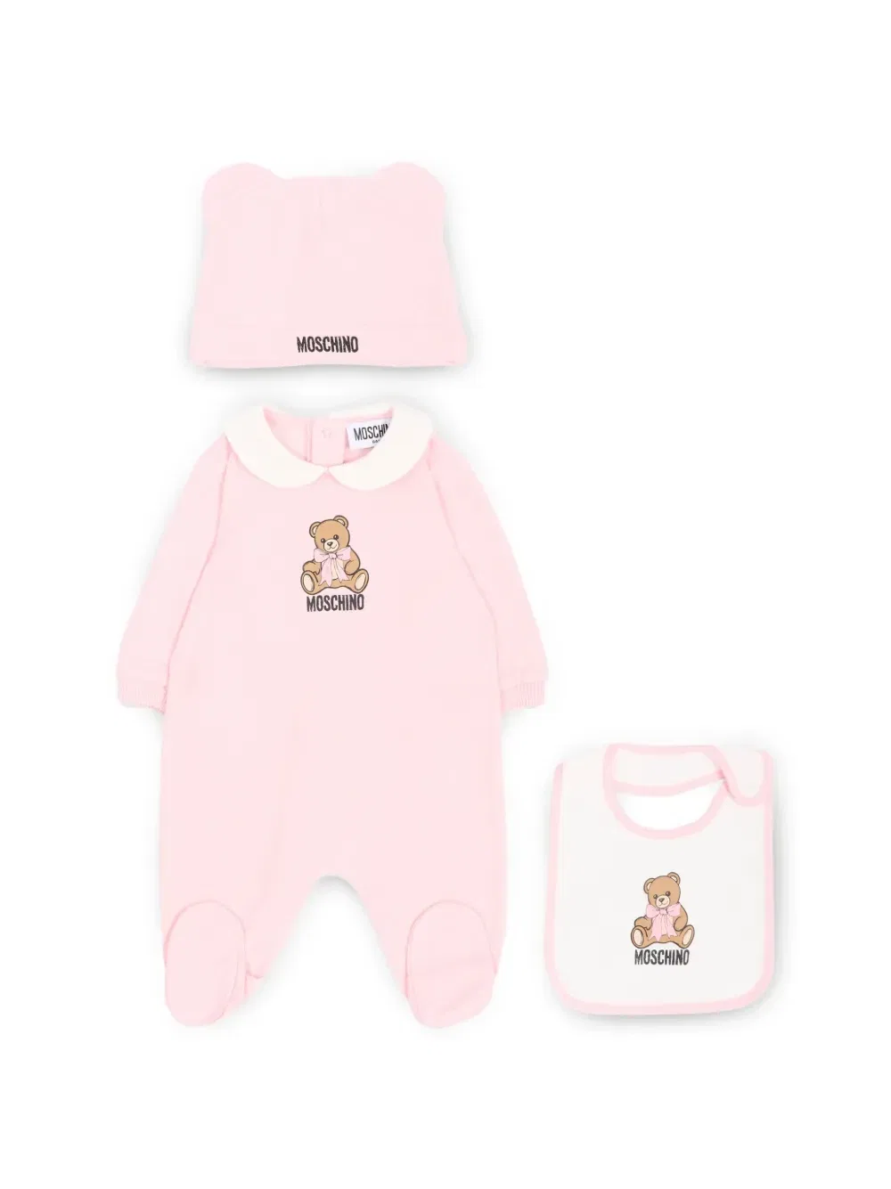 Набор детской одежды с плюшевым мишкой Moschino Kids, розовый