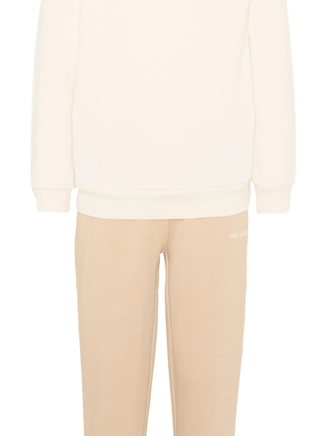 Спортивный костюм с вышитым логотипом Trussardi Junior, нейтральные цвета — фото 3