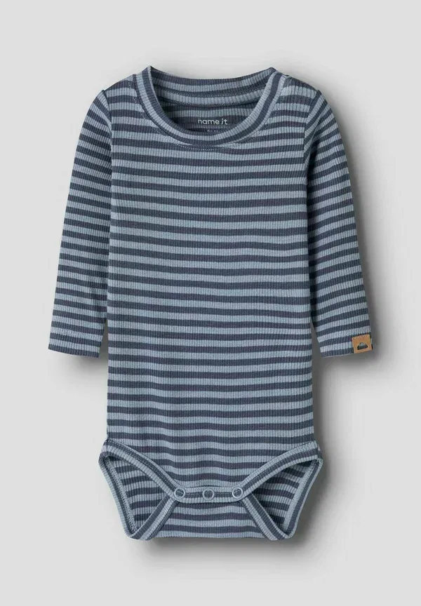 Комплект ромпер и леггинсы, полоска, Set romper and leggings, Name It, Ashley Blue, синий — фото 3