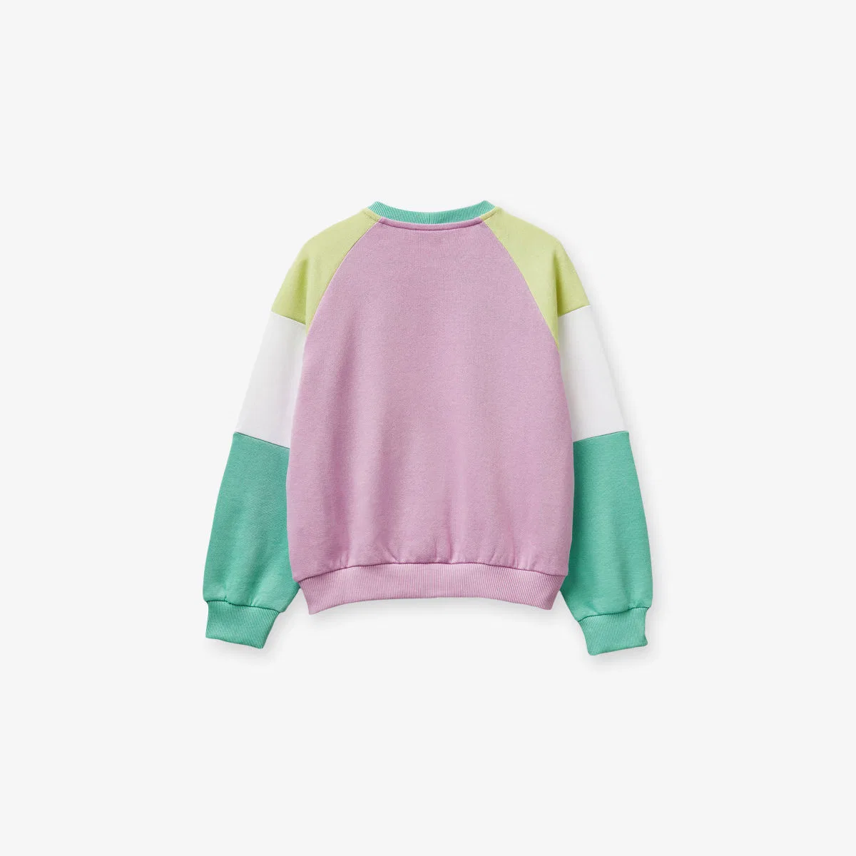 Фирменная хлопковая трикотажная толстовка Colour-block, возраст 8-13 лет Benetton, мультиколор — фото 2