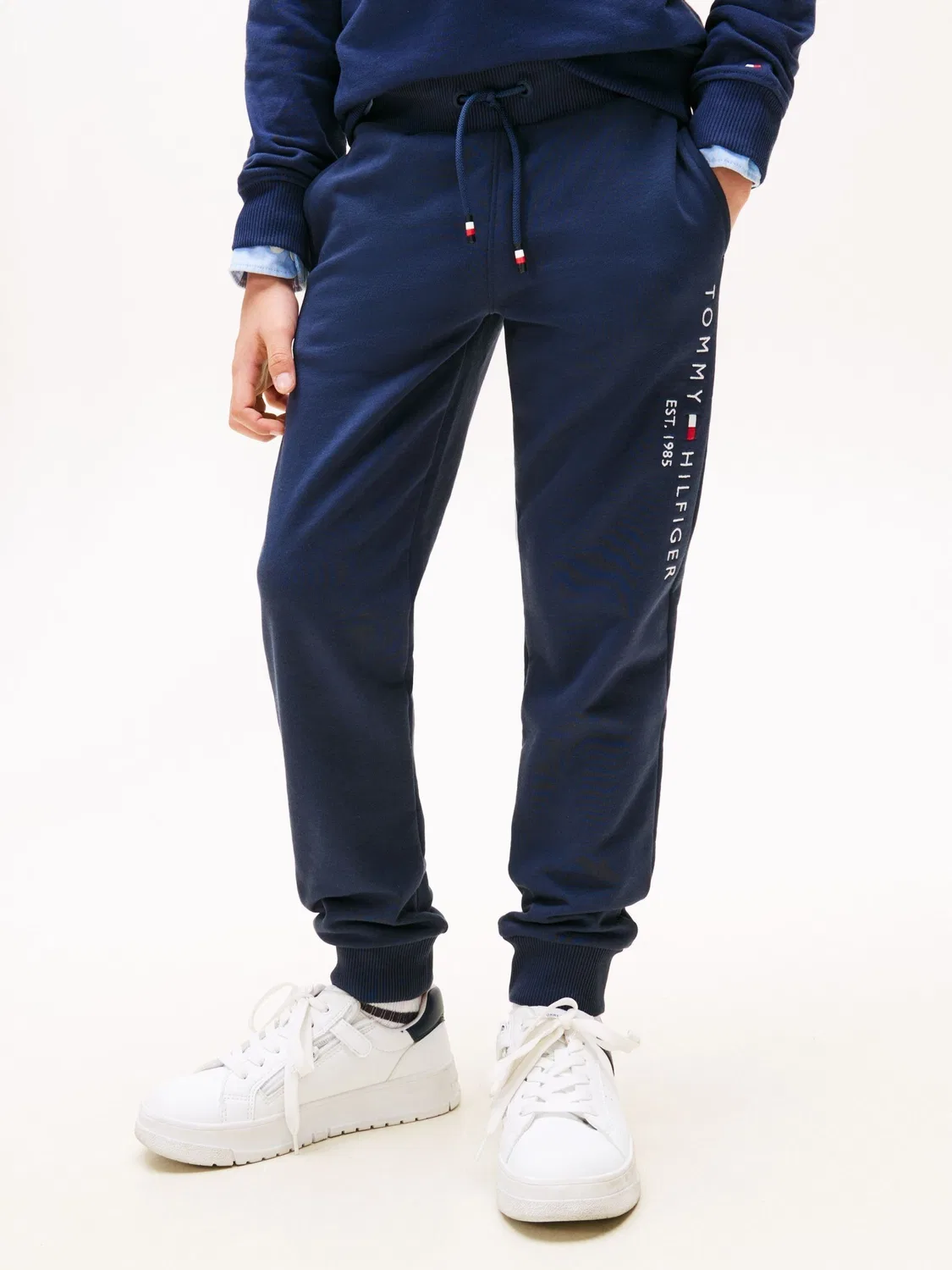 Джоггеры из хлопка, модель Essential Tommy Hilfiger, синий — фото 3